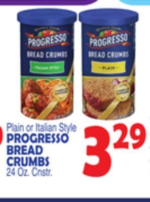 Bravo Supermarkets Progresso bread crumbs offer