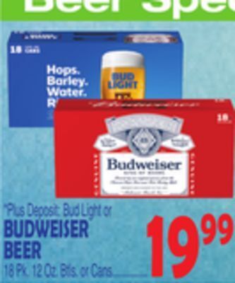 Bravo Supermarkets Budweiser beer offer