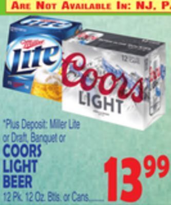 Bravo Supermarkets Coors light beer offer