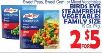 Bravo Supermarkets Birds eye steamfresh vegetables family size offer