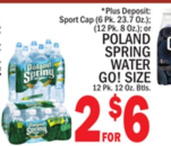 C Town Poland spring water go! size 12 pk. 12 oz. btls offer