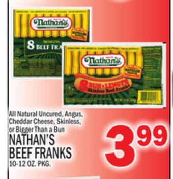 C Town Nathan's beef franks offer