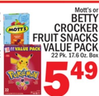 C Town Betty crocker fruit snacks value pack offer