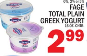 C Town Fage total plain greek yogurt offer
