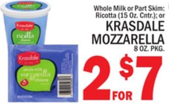 C Town Krasdale mozzarella 8 oz. pkg. offer