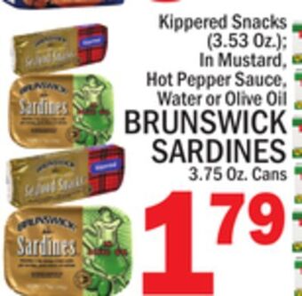 C Town Brunswick sardines 3.75 oz. cans offer