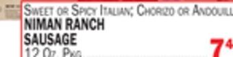 C Town Niman ranch sausage offer