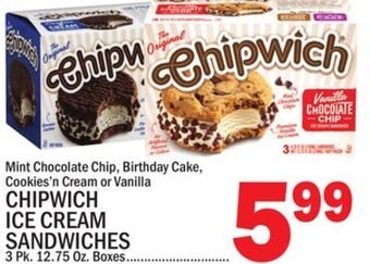 C Town Chipwich ice cream sandwiches offer