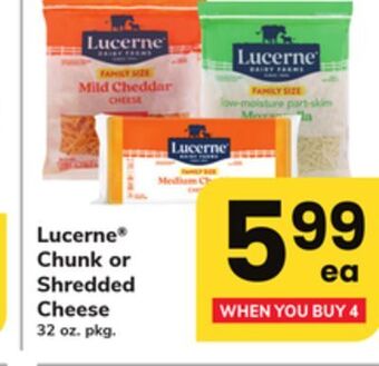 ACME Lucerne® chunk or shredded cheese offer