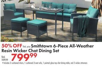 Boscov's Smithtown 6-piece all-weather resin wicker chat dining set offer