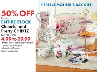 Boscov's Entire stock cheerful and pretty chintz offer
