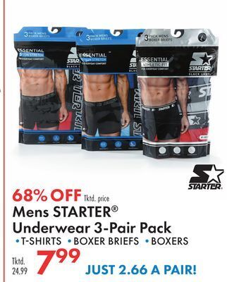 Boscov's Mens starter® underwear 3-pair pack offer
