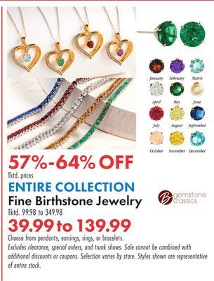 Boscov's Entire collection fine birthstone jewelry offer