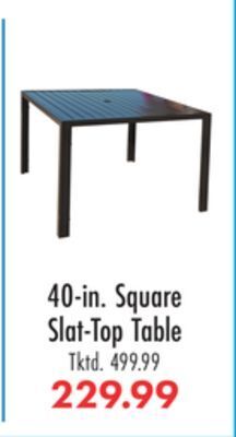 Boscov's 40-in. square slat-top table offer