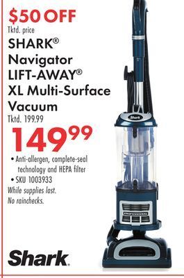 Boscov's Shark® navigator lift-away® xl multi-surface vacuum offer