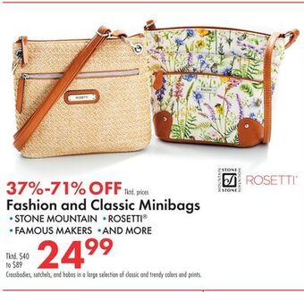 Boscov's Fashion and classic minibags offer