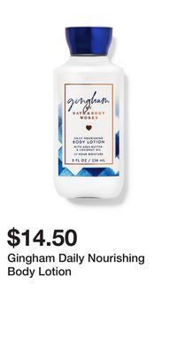 Bath & Body Works Gingham daily nourishing body lotion offer