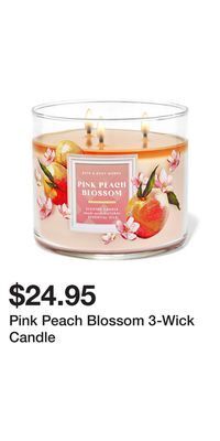 Bath & Body Works Pink peach blossom 3-wick candle offer
