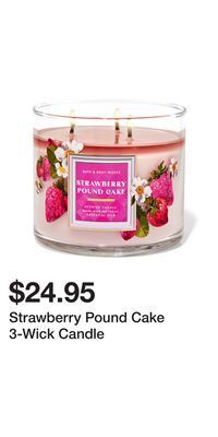 Bath & Body Works Strawberry pound cake 3-wick candle offer