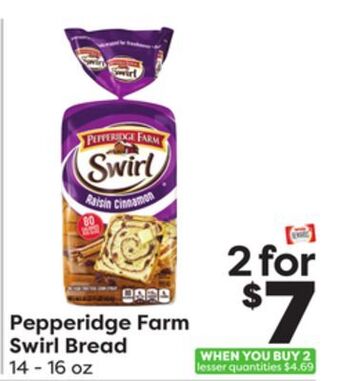 Weis Markets Pepperidge farm swirl bread offer