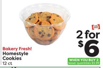 Weis Markets Homestyle cookies offer
