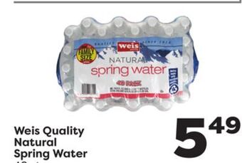 Weis Markets Weis quality natural spring water offer