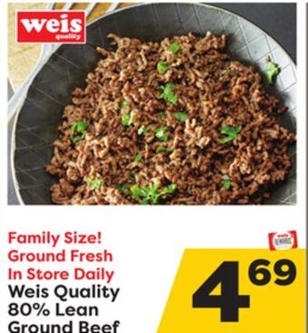 Weis Markets Weis quality 80% lean ground beef offer