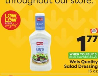 Weis Markets Weis quality salad dressing offer