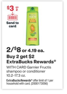 CVS Garnier fructis shampoo or conditioner 10.2-17.3 oz. offer