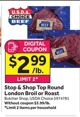 Stop&Shop Stop & shop top round london broil or roast offer