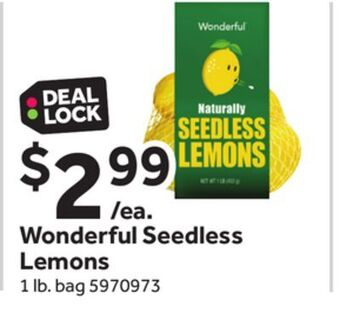 Stop&Shop Wonderful seedless lemons offer