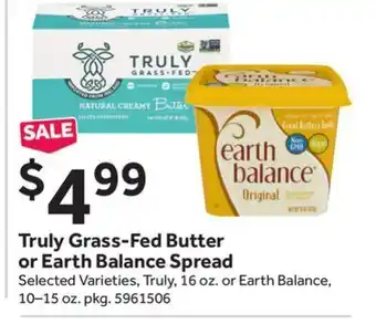 Stop&Shop Truly grass-fed butter or earth balance spread offer