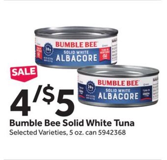 Stop&Shop Bumble bee solid white tuna offer