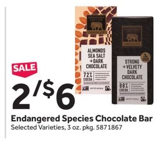 Stop&Shop Endangered species chocolate bar offer