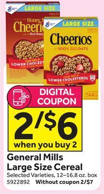 Stop&Shop General mills large size cereal offer