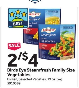 Stop&Shop Birds eye steamfresh family size vegetables offer