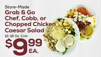 DeCicco & Sons Grab & go chef, cobb, or chopped chicken caesar salad offer