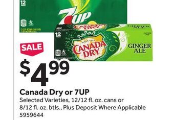 Stop&Shop Canada dry or 7up offer