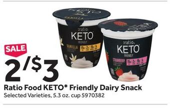 Stop&Shop Ratio food keto friendly dairy snack offer