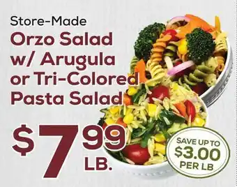 DeCicco & Sons Orzo salad w/arugula or tri-colored pasta salad offer