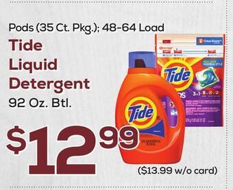 DeCicco & Sons Tide liquid detergent 92 oz. btl. offer