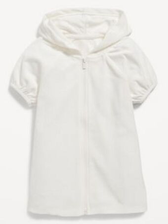 Old Navy Puff sleeve hooded swim cover-up dress for toddler girls offer