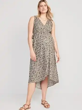 Old Navy Maternity sleeveless waist-defined floral maxi dress offer