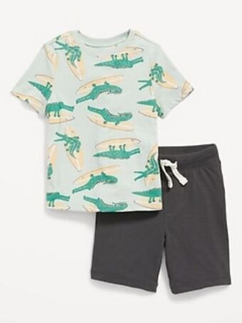 Old Navy T-shirt and pull-on shorts set for toddler boys offer