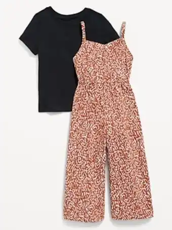 Old Navy Sleeveless cinched-waist one-piece & t-shirt set for toddler girls offer