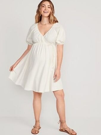 Old Navy Maternity puff-sleeve cross-front swing dress offer