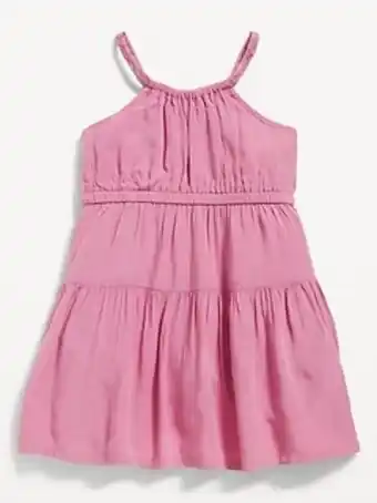Old Navy Sleeveless crinkle-crepe fit & flare dress for toddler girls offer