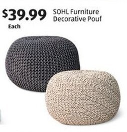 Aldi SOHL Furniture Decorative Pouf offer