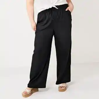 Kohl's Juniors' plus size so® elastic waist challis wide-leg pants offer