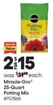 Lowe's Miracle-Gro 25-Quart Potting Mix offer